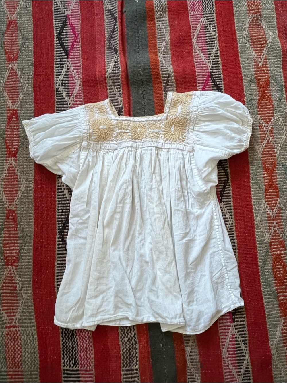 White Embroidered Square-Neck women